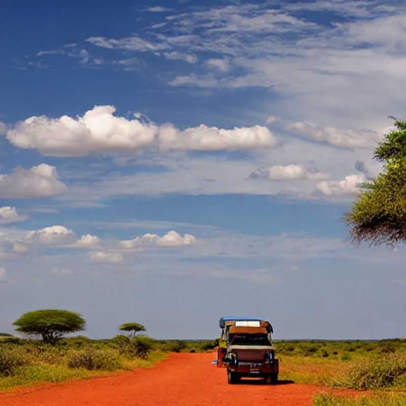 Des éléphants majestueux se promenant paisiblement dans le parc national de Tsavo, Kenya, sous le soleil estival africain, un spectacle inoubliable pour des vacances d'été.