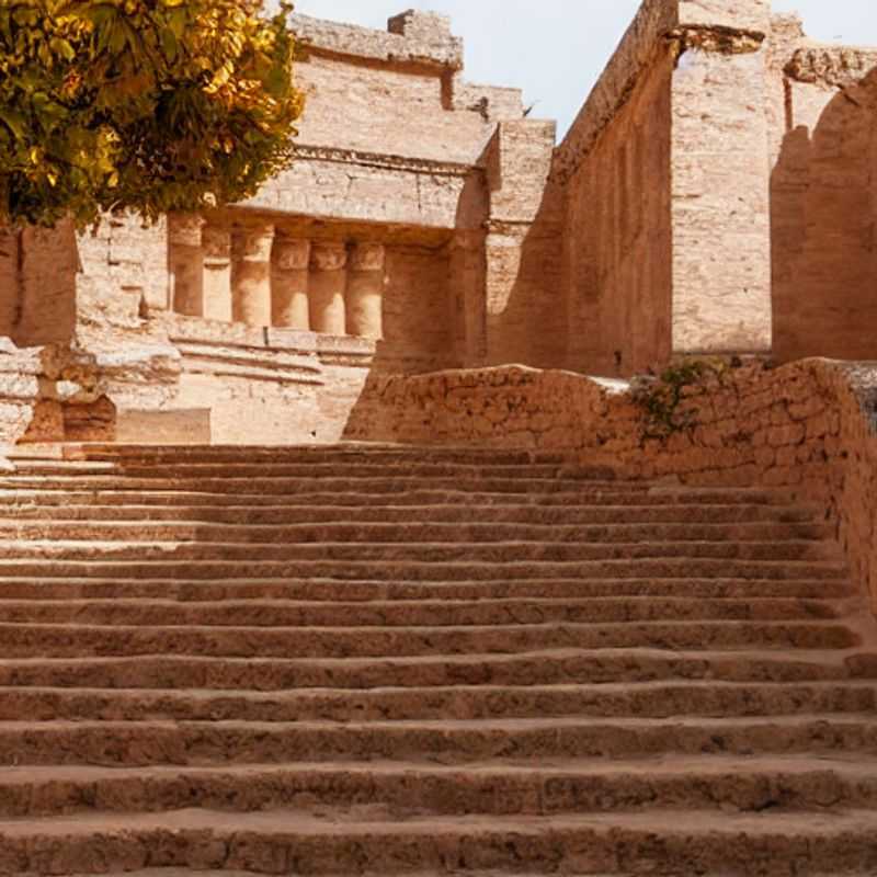 Amphithéâtre d'El Jem, Tunisie, baigné de soleil, témoin de l'histoire romaine, un site incontournable à explorer (avec prudence!) pendant les vacances d'été.