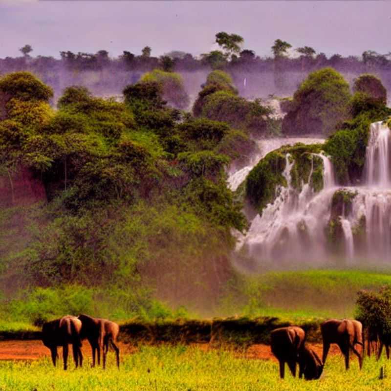 The breathtaking Murchison Falls roars into view, framed by lush Ugandan greenery - a luxurious, off-the-grid haven perfect for capturing stunning, authentic content for the long-term traveler seeking unparalleled experiences.