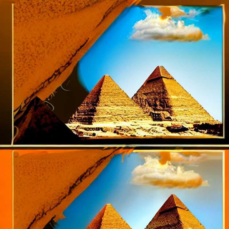 Las imponentes Pirámides de Giza brillando bajo el sol de Egipto: ¿una aventura de verano inolvidable o un desafío de calor extremo? ¡Descúbrelo! (The imposing Pyramids of Giza shining under the Egyptian sun: an unforgettable summer adventure or an extreme heat challenge? Find out!)