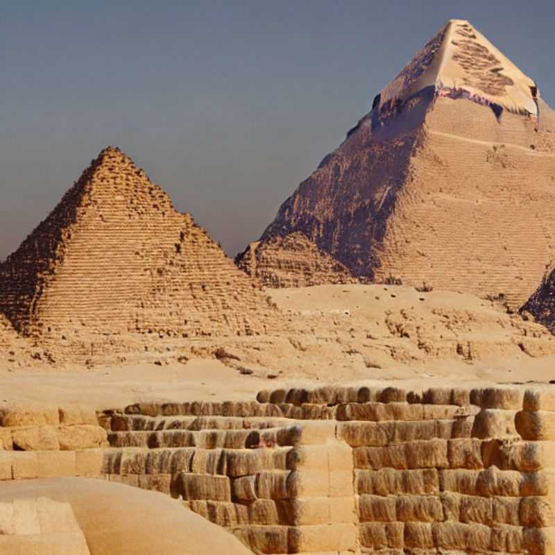 The majestic Giza Necropolis, a sustainable travel dream. An eco-tourist's paradise, offering luxurious immersion in ancient wonders, perfect for sharing authentic experiences on social media.