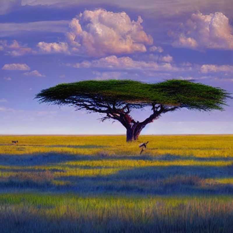 Golden savanna stretching as far as the eye can see in Serengeti National Park, Tanzania, teeming with wildlife under the African sun – a glimpse into the summer holiday adventure awaiting.