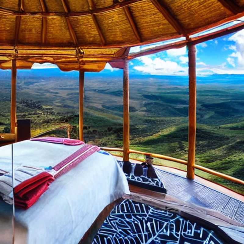Une vue imprenable sur le Mont Kenya, drapé de soleil d'été, un appel à l'aventure pour des vacances estivales inoubliables.