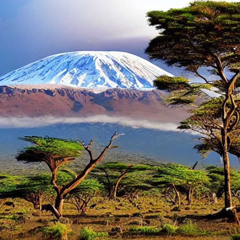 Majestic Mount Kilimanjaro, a snow-capped giant under the Tanzanian summer sun, beckoning adventurous souls to explore its slopes and discover if it's the perfect summer holiday escape.