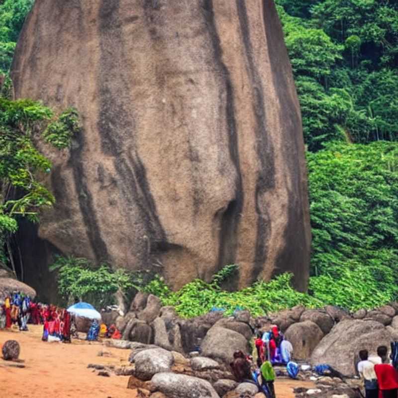 Vue imprenable sur la ville d'Abeokuta depuis le sommet d'Olumo Rock, un refuge rafraîchissant et culturellement riche, idéal pour échapper à la chaleur estivale nigériane.