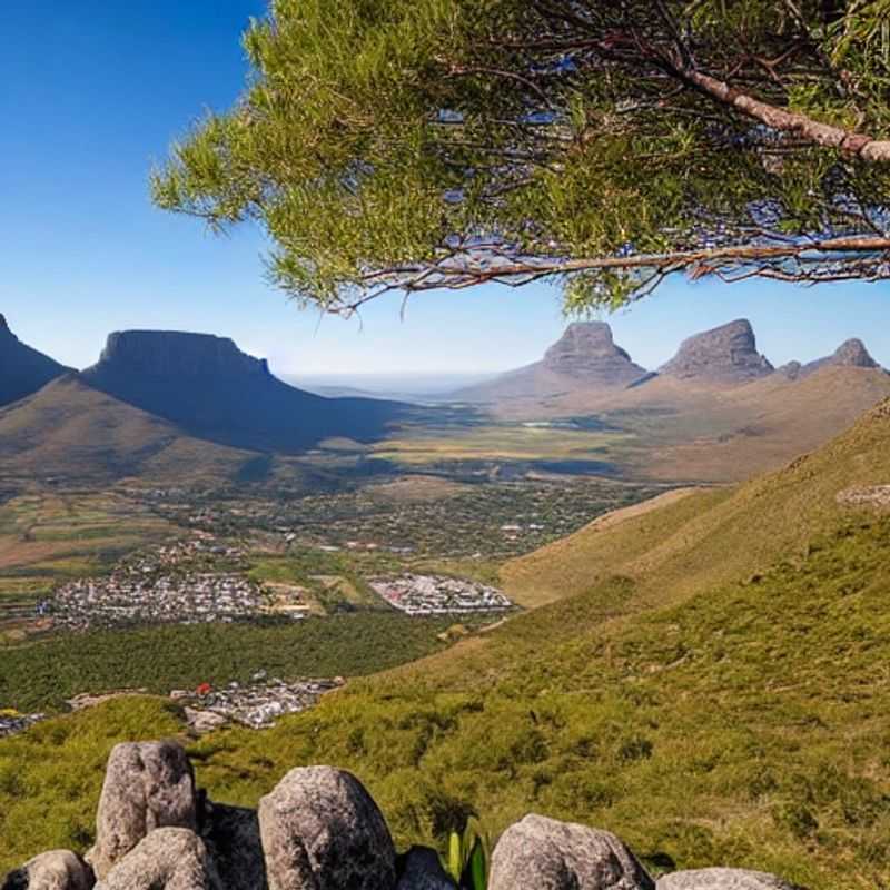 Vista deslumbrante do Pico da Catedral, na África do Sul, sob o sol de verão, um convite para férias inesquecíveis em meio à natureza exuberante.