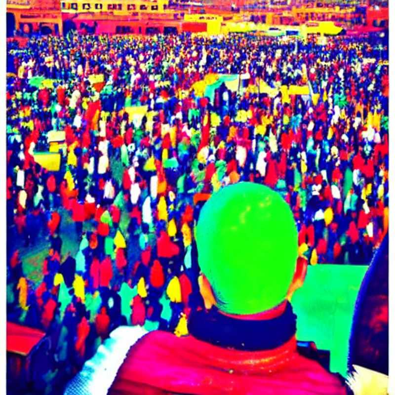 The electrifying Djemaa el-Fna in Marrakech, Morocco, bustling under the summer sun – a sensory overload that's either your dream holiday or a challenge best left to braver souls! (Find out if you're one of them in this guide!)