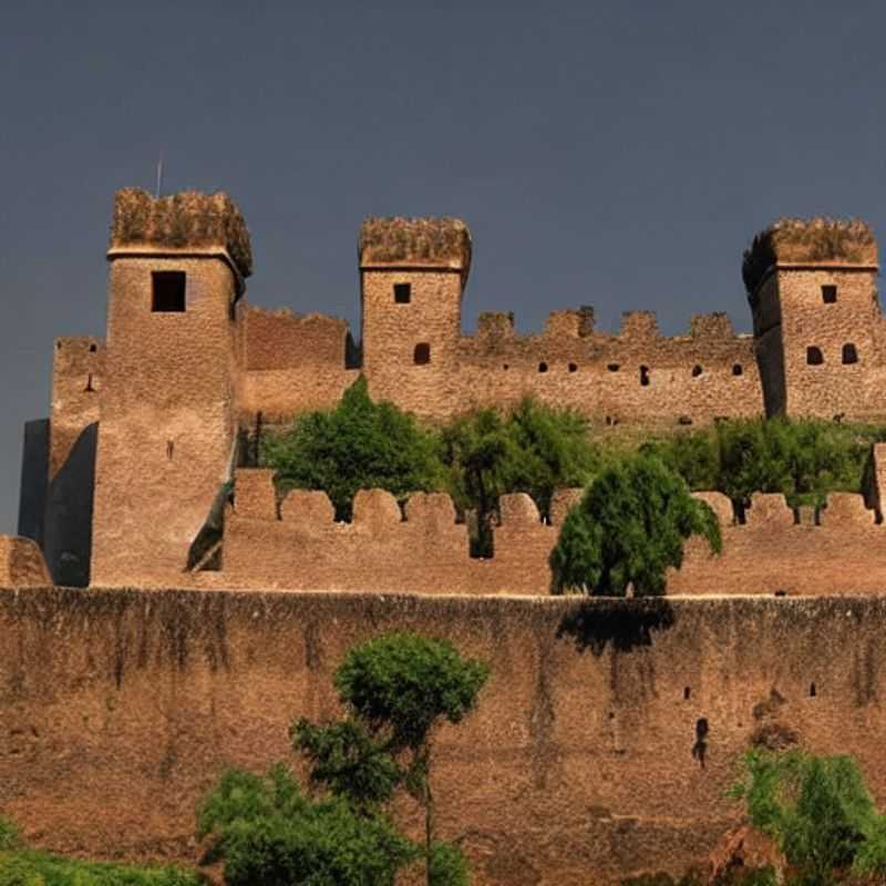 Instagrammable grandeur: A festivalgoer captures the majestic Gondar Castles under the Ethiopian sun, showcasing a historical backdrop worthy of any social media feed. Perfect luxury location for the culturally curious traveler.