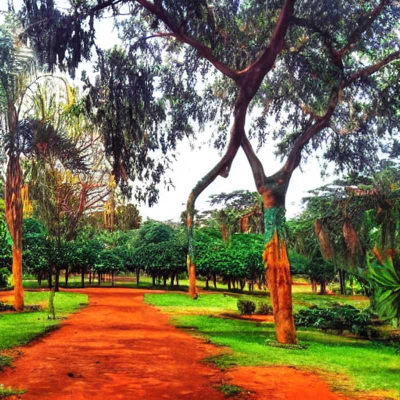 Lush tranquility: A romantic escape amidst the vibrant flora and playful monkeys of Entebbe Botanical Garden, a haven for the discerning Romantic Traveler seeking shareable moments of blissful connection.
