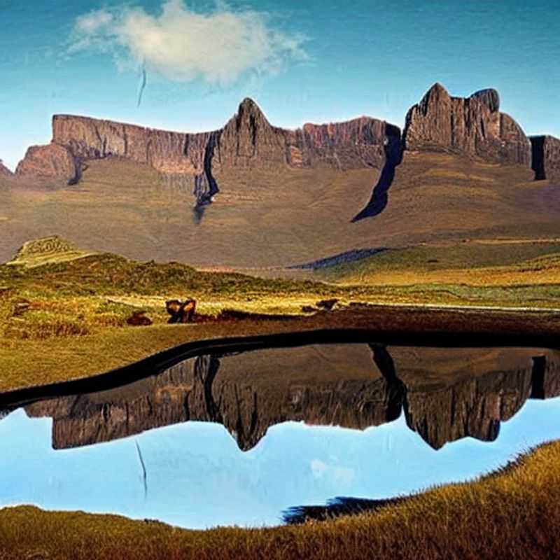 Majestic Drakensberg Mountains bask in the South African summer sun, beckoning adventurers to explore its lush valleys and towering peaks - discover why it's the perfect summer holiday destination.