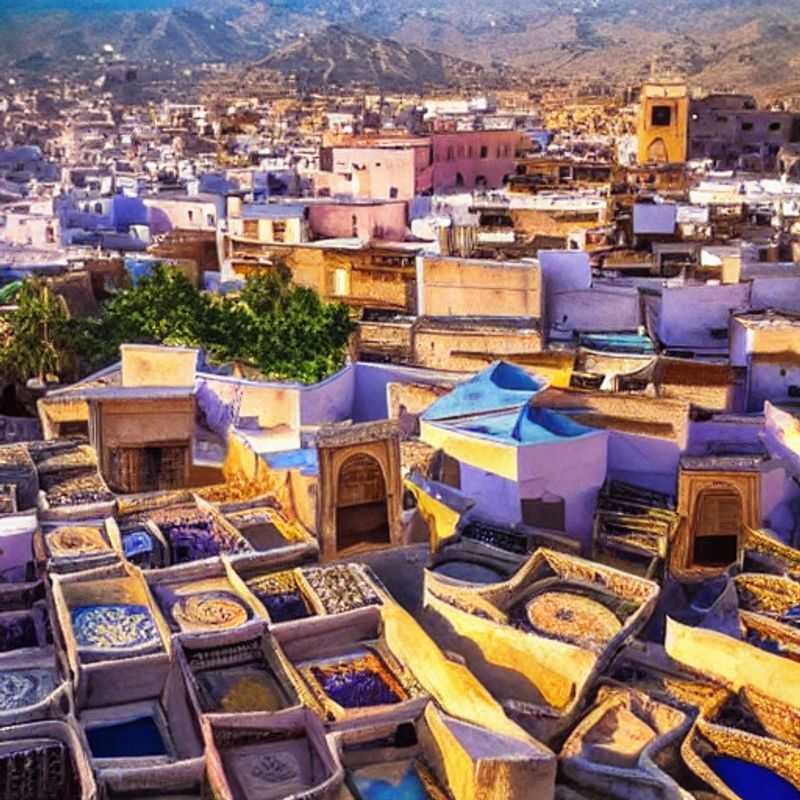 Aglomeración vibrante de la Medina de Fez, Marruecos, un laberinto de colores y vida que invita a la aventura... ¡pero quizás mejor explorarla fuera del calor sofocante del verano!