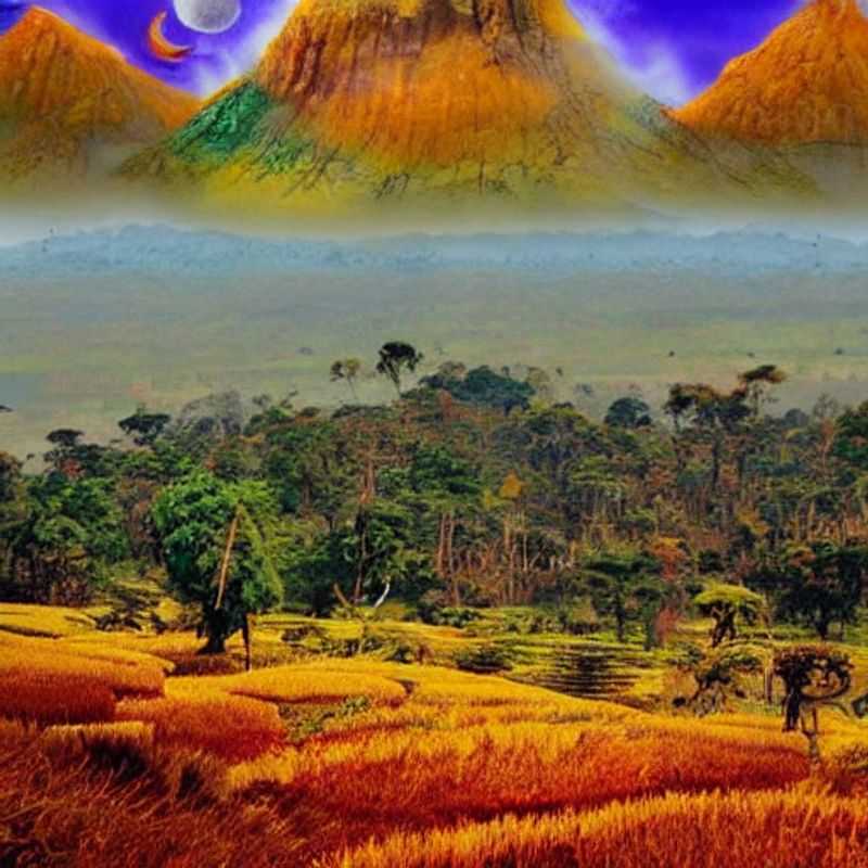 Panoramic vista of Mount Elgon's volcanic caldera, Uganda/Kenya - An unforgettable luxury safari backdrop for the #GroupTraveler seeking #AdventureGram inspiration. Discover hidden waterfalls and breathtaking landscapes for the ultimate social media story.
