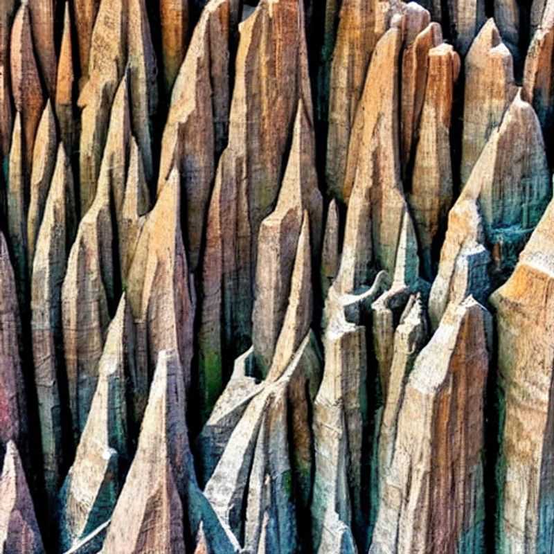 Vista espetacular das afiadas formações rochosas de Tsingy de Bemaraha, Madagascar, um destino ideal para férias de verão cheias de aventura e paisagens surpreendentes.