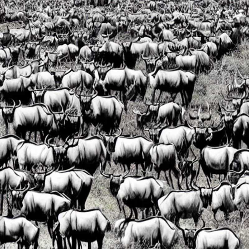 Vast herds of wildebeest thundering across the savanna during the Great Migration in Kenya/Tanzania, illustrating the spectacular scale and drama that makes it a potential unforgettable summer holiday experience.