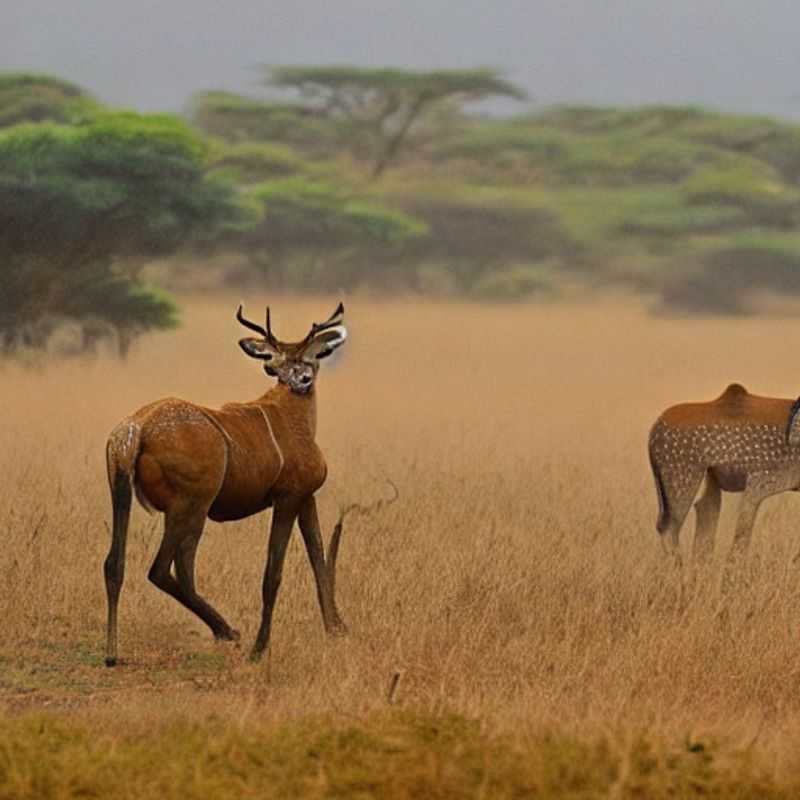 Des zèbres et des girafes paissant paisiblement au parc national de Nairobi, au Kenya, sous le soleil d'été – une scène sauvage et rafraîchissante qui répond à la question : Le parc national de Nairobi est-il un bon choix pour des vacances d'été ?.