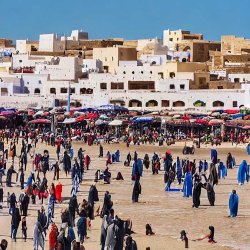 Essaouira's vibrant blue fishing boats bobbing gently in the Atlantic, a refreshing summer scene showcasing why this Moroccan gem is a perfect coastal escape for your next holiday.