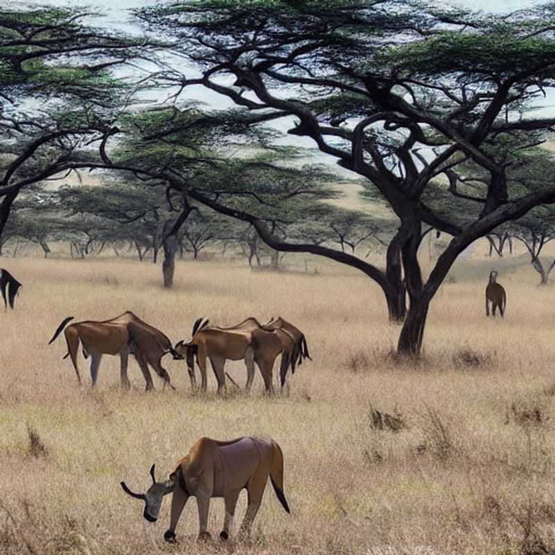 Des girafes majestueuses se dressent fièrement devant la silhouette moderne de Nairobi au Parc National de Nairobi, Kenya, une oasis de faune sauvage inattendue – l'aventure vous attend même pendant les chaleurs de l'été !