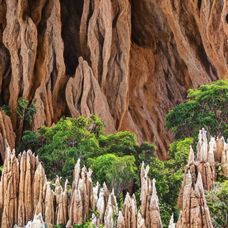 Tsingy de Bemaraha, Madagascar : Les aiguilles calcaires vertigineuses, un terrain de jeu luxueux et instagrammable pour les voyageurs aventureux en année sabbatique. (Tsingy de Bemaraha, Madagascar: The dizzying limestone needles, a luxurious and Instagrammable playground for adventurous gap year travelers.)
