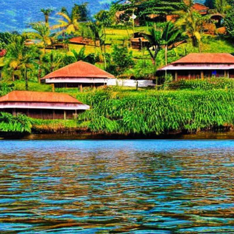 Dos personas disfrutando de la serenidad del lago Kivu, en Ruanda/República Democrática del Congo, en un artículo guía sobre si el lago Kivu, Ruanda/República Democrática del Congo, es un buen destino para las vacaciones de verano.