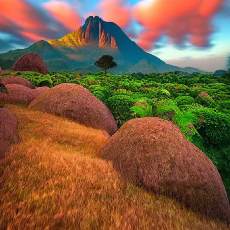 Un groupe de randonneurs profitant des vues magnifiques du majestueux mont Mulanje, Malawi, lors de leurs vacances d'été.