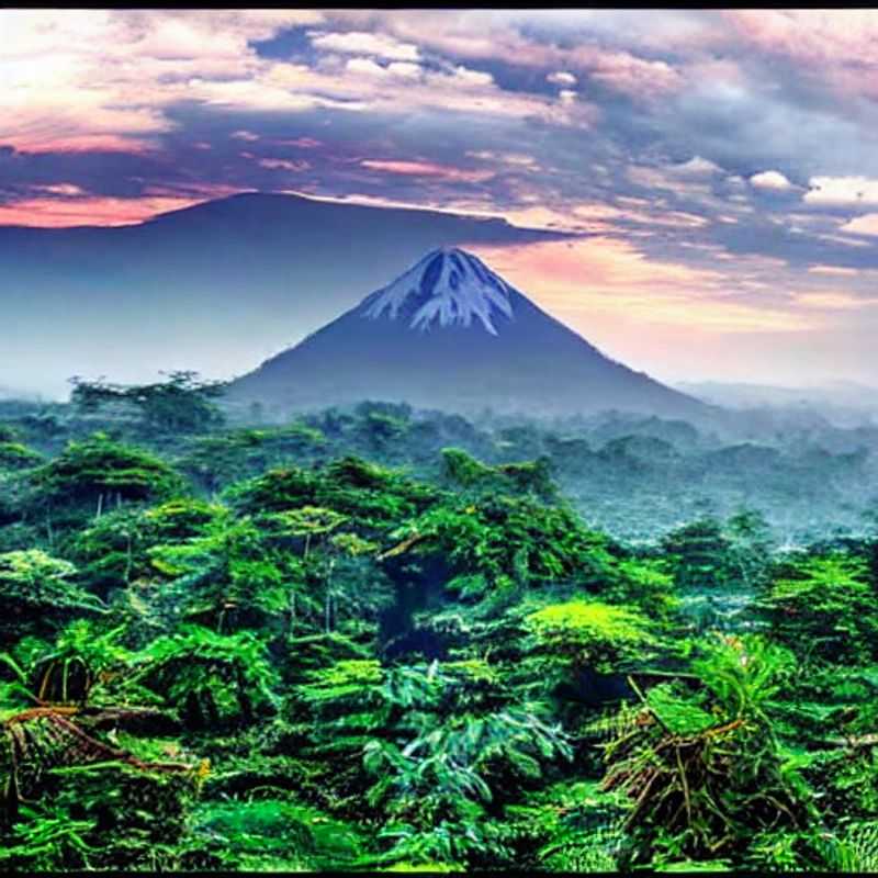 Una vista impresionante del Parque Nacional Virunga en la República Democrática del Congo, con su exuberante vegetación y volcanes imponentes, preguntando: ¿Es este el destino ideal para tus vacaciones de verano?