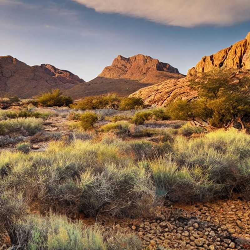 Paisaje árido y espectacular del Parque Nacional Richtersveld, Sudáfrica, bajo el sol abrasador del verano: una aventura desafiante pero inolvidable.