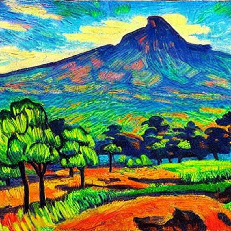 Casal aproveitando a vista exuberante do Monte Elgon, na fronteira Uganda/Quênia, durante um dia ensolarado de verão - uma aventura perfeita para suas férias! (Couple enjoying the lush view of Mount Elgon, on the Uganda/Kenya border, during a sunny summer day - a perfect adventure for your holiday!)