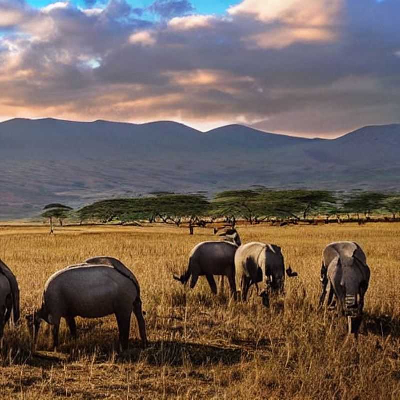 Un couple d'explorateurs culturels capturant la majesté du cratère du Ngorongoro, une symphonie de vie sauvage et de paysages époustouflants, le cadre idéal pour une publication Instagram inoubliable.
