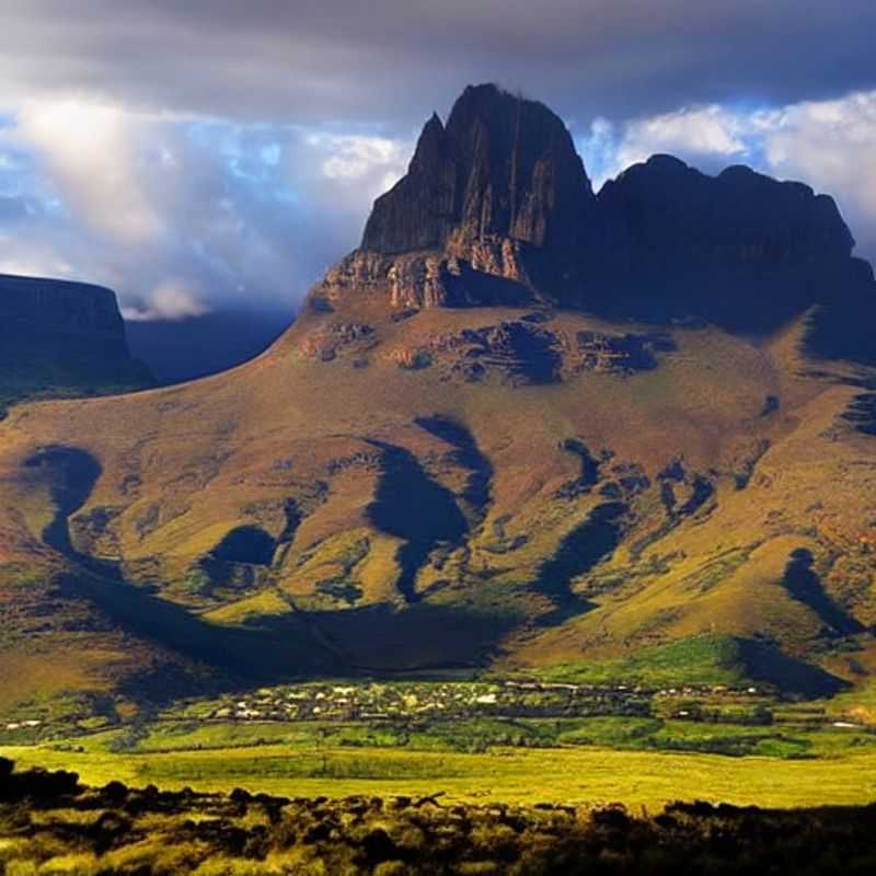 Les majestueuses montagnes du Drakensberg, Afrique du Sud, drapées de verdure estivale, offrent un cadre idyllique pour des vacances inoubliables.