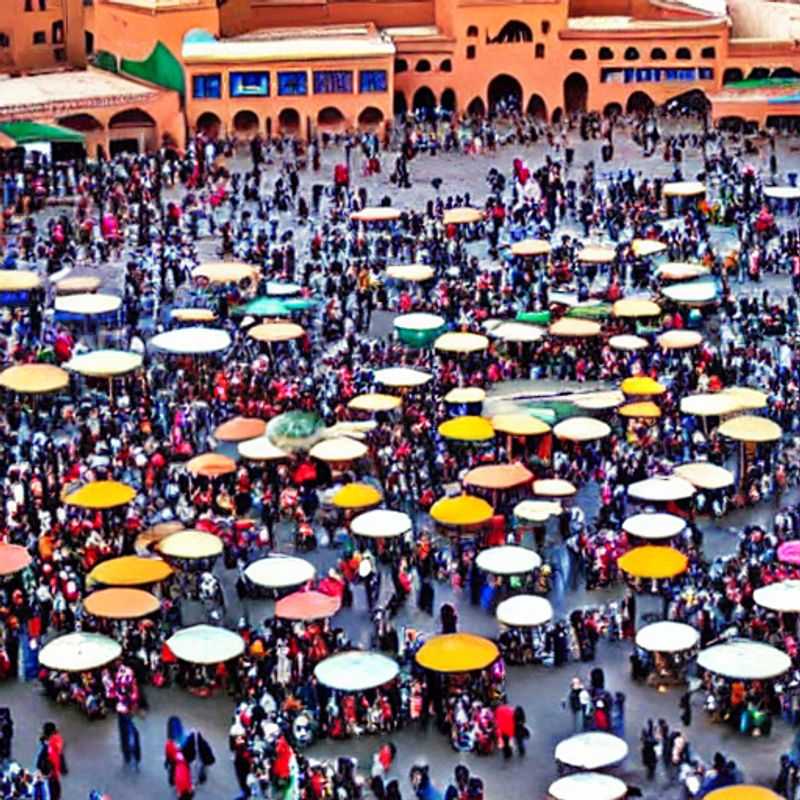 The vibrant chaos of Djemaa el-Fna in Marrakech, Morocco, simmering under the summer sun. A sensory overload, but is it the right choice for your summer holiday? Decide for yourself!