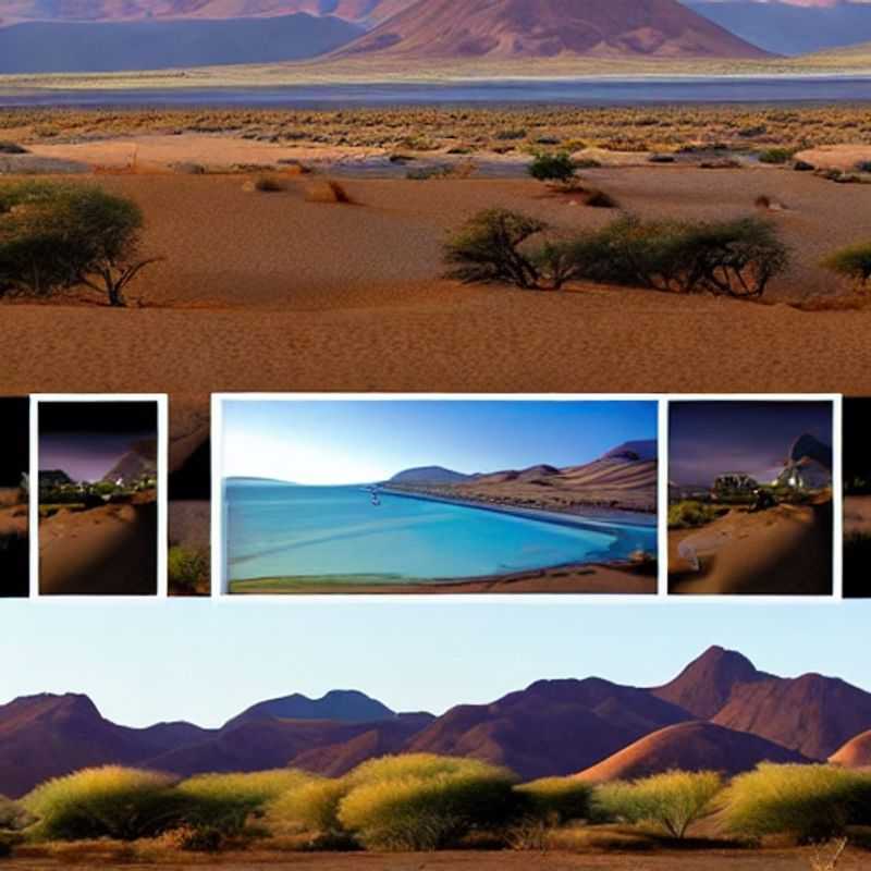 A vast, sun-drenched Namib-Naukluft, com suas dunas imponentes sob o céu azul profundo da Namíbia, ilustrando o calor desafiador de um dia de verão no parque.