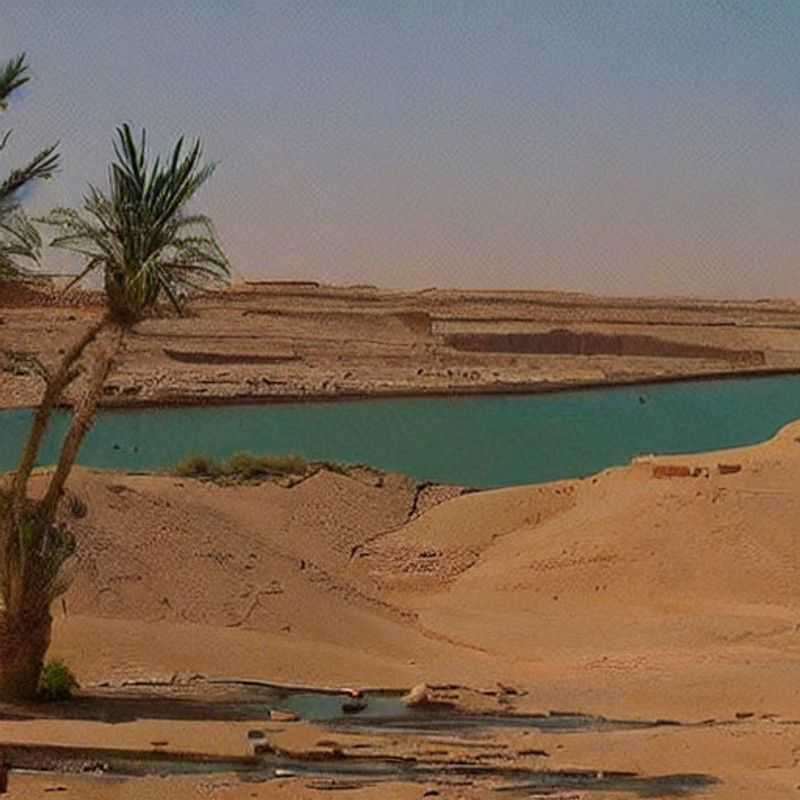 Casal aproveitando a brisa fresca e a paisagem deslumbrante do Wadi El Rayan, Egito, um oásis inesperado para fugir do calor escaldante do verão. Wadi El Rayan: um paraíso escondido para suas férias de verão no Egito?
