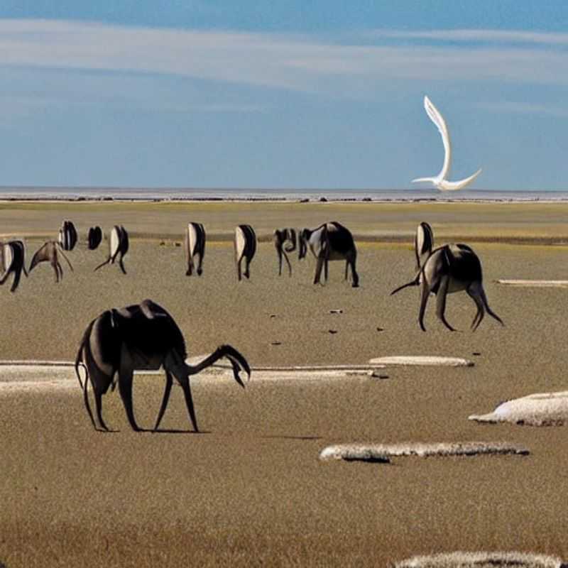 Immersion totale dans l'immensité des pans de Makgadikgadi, Botswana : un mirage estival saisissant sous le soleil africain, révélant la beauté unique et sauvage de ce joyau caché, à découvrir pour des vacances d'été inoubliables.