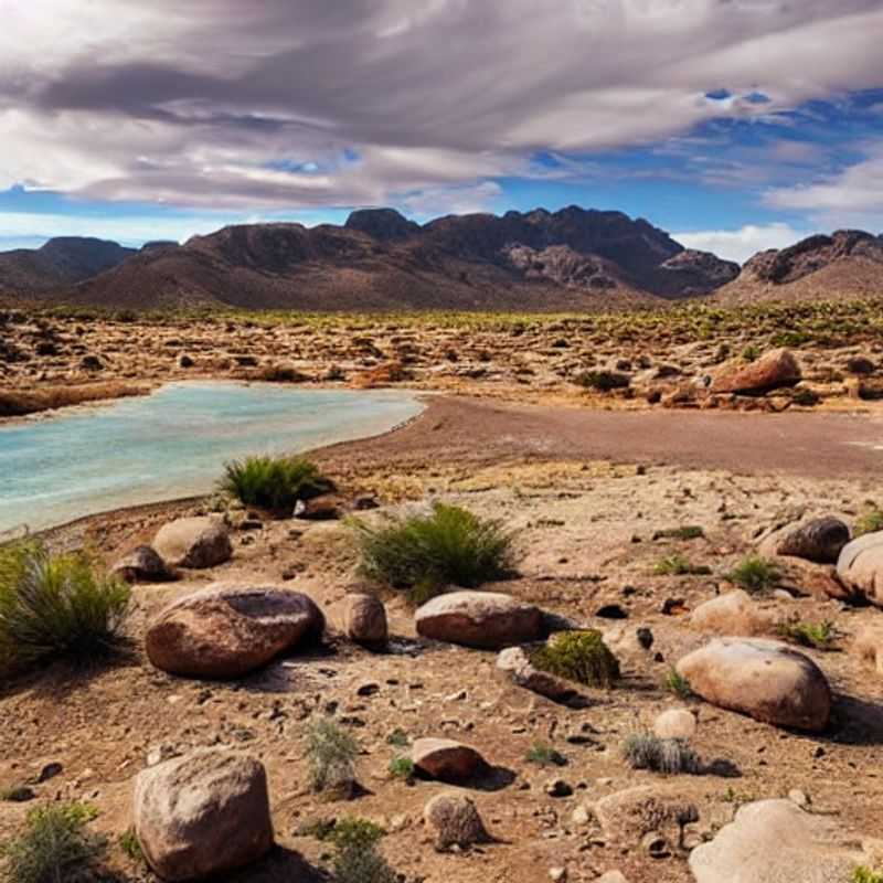 Casal admirando a paisagem lunar e dramática do Parque Nacional Richtersveld, África do Sul, sob o sol escaldante do verão. Descubra se este paraíso agreste é o destino ideal para suas férias de verão.