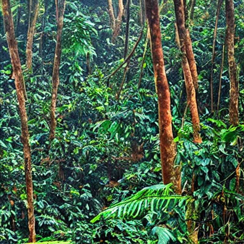 Une vue tranquille de la forêt impénétrable de Bwindi, en Ouganda, un écrin de verdure luxuriante et de biodiversité, idéal pour des vacances estivales.