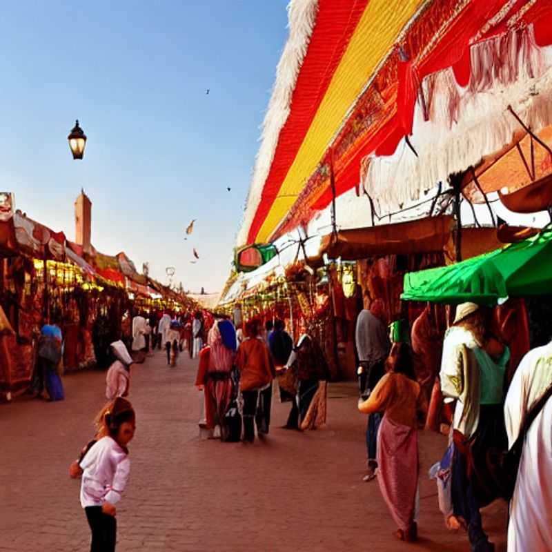 Djemaa el-Fna bajo el sol abrasador: una vibrante pero intensa experiencia veraniega en Marrakech, Marruecos. ¿Demasiado calor para disfrutar? ¡Descúbrelo en nuestra guía!