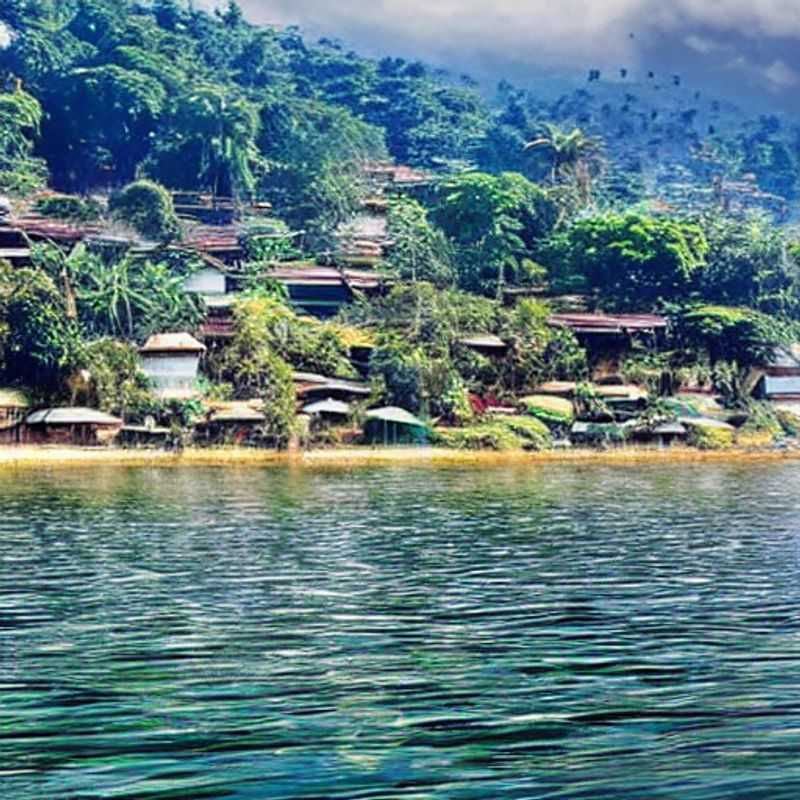 Golden hour on Lake Kivu, Rwanda/DR Congo: A foodie's paradise where stunning sunsets meet tantalizing flavors, captured in this Instagrammable moment of luxurious relaxation and culinary exploration. #LakeKivuLuxury #FoodieTravel #RwandaAdventures