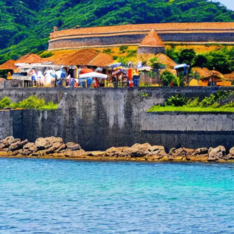 Fortaleza de São Sebastião em Moçambique, banhada pelo sol, erguendo-se majestosa como um portal para a história e a aventura - um vislumbre do que te espera nas tuas férias de verão.