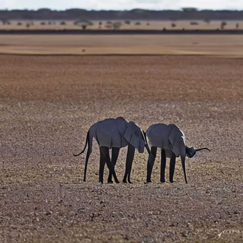 Des éléphants majestueux traversent les plaines ensoleillées du parc national d'Amboseli au Kenya, sous le regard imposant du Kilimandjaro - une scène africaine inoubliable, parfaite pour des vacances d'été extraordinaires.