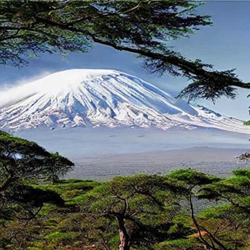 Casal contemplando a majestosa beleza do Monte Kilimanjaro, na Tanzânia, sob o sol do verão africano. Uma aventura inesquecível te espera! (Couple contemplating the majestic beauty of Mount Kilimanjaro in Tanzania under the African summer sun. An unforgettable adventure awaits you!)