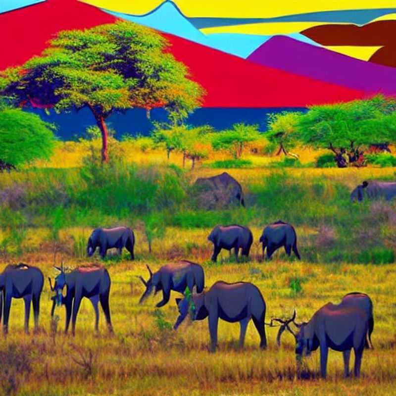 A majestic African elephant silhouetted against the golden sunset in Ruaha National Park, Tanzania, highlighting the breathtaking landscapes and wildlife encounters awaiting summer holiday adventurers.