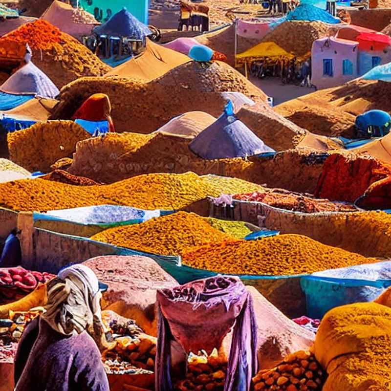A vibrante atmosfera do mercado de camelos de Guelmim, Marrocos, capturada em pleno verão, mostrando a autenticidade cultural e o calor da experiência.
