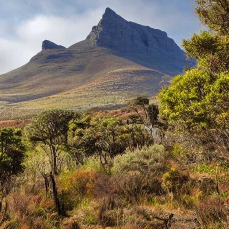 Majestuosa Cathedral Peak, Sudáfrica, bañada por el sol de verano, un paisaje impresionante que invita a la aventura y al disfrute durante las vacaciones. (Majestic Cathedral Peak, South Africa, bathed in the summer sun, a breathtaking landscape that invites adventure and enjoyment during the holidays.)