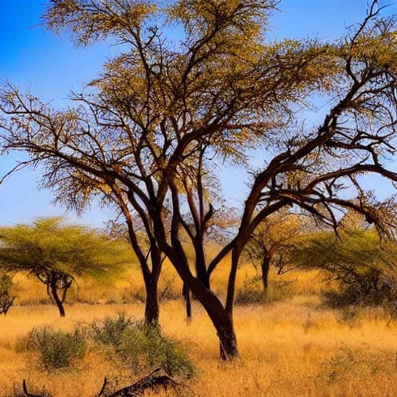 A magnificent African sunset paints the Ruaha National Park in hues of gold and orange, showcasing the raw, untamed beauty that awaits summer holiday adventurers in Tanzania.