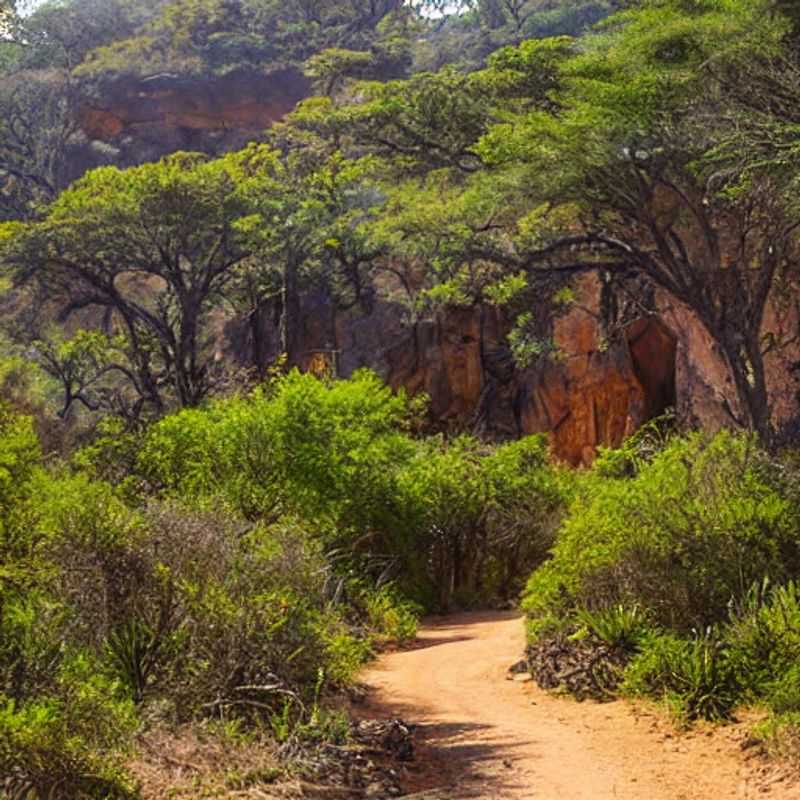Immense formations de grès baignés de soleil dans le Parc National de l'Isalo, Madagascar, évoquant l'aventure estivale et l'exploration des paysages grandioses de l'île rouge.