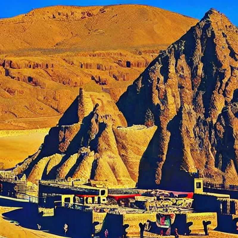Sun-drenched sands embrace the majestic entrance to a royal tomb in the Valley of the Kings, Egypt, offering a luxurious and photographable experience for the discerning long-term traveler seeking timeless stories and social media gold.