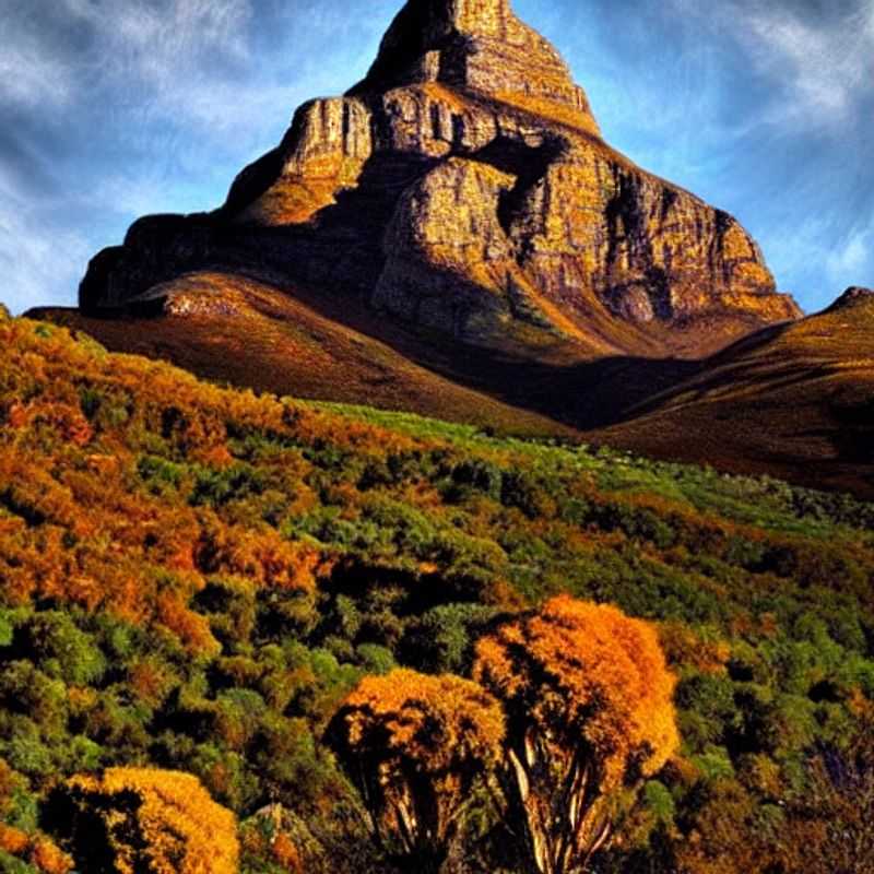 Majestic Cathedral Peak, a breathtaking vista for the discerning long-term traveler, captured in its raw, luxurious beauty - the ultimate social media backdrop in South Africa.