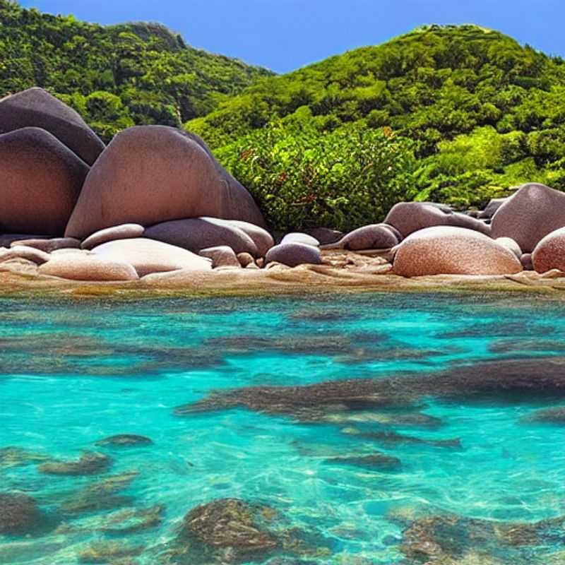 Plage de rêve à Praslin, Seychelles : Sable blanc immaculé et eaux turquoise, la destination parfaite pour des vacances d'été inoubliables.