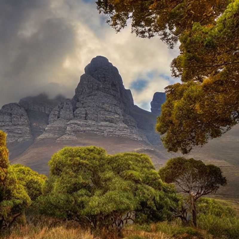 Majestic Cathedral Peak, a breathtaking vista for the discerning long-term traveler, captured in its raw, luxurious beauty - the ultimate social media backdrop in South Africa.