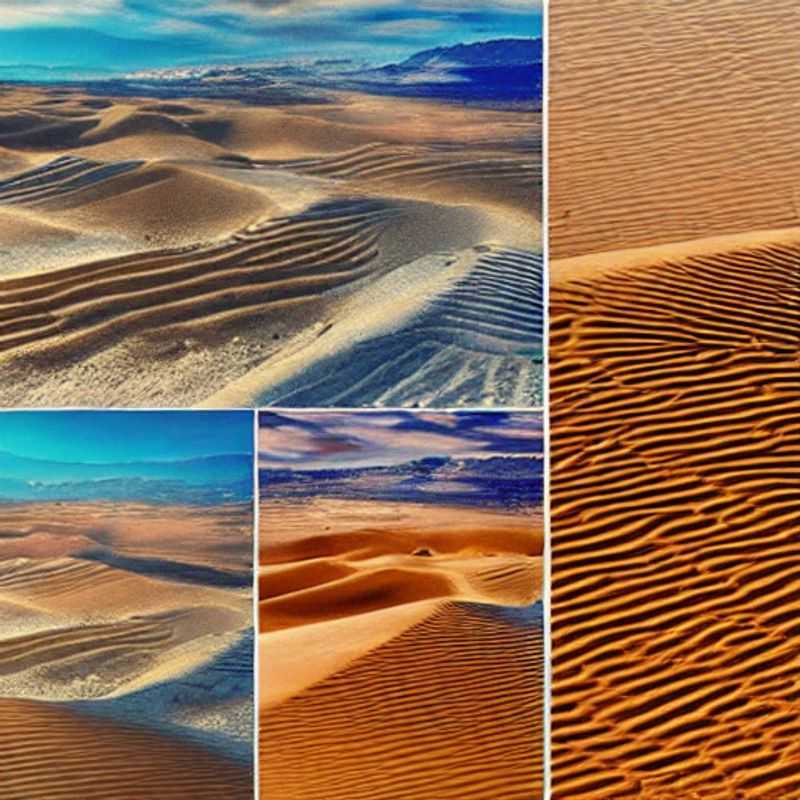 Immersion de luxe : Deux voyageurs connectés captent l'immensité dorée du Sahara, Maroc/Tunisie, un écrin de beauté éphémère parfait pour le voyageur de dernière minute en quête d'évasion et de contenu social exclusif.